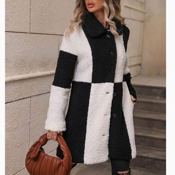 Coolane Women's Plus Size Teddy Fleece Colorblock Jacket Size OXL - Picture 1 of 9